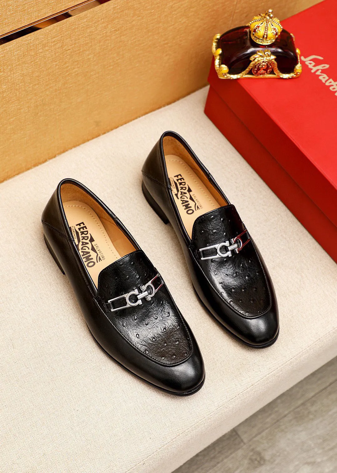 Men's shoes 💰480 💐[Ferragamo/Ferragamo] (high-end Niuli) New 🐲Ferragamo* Ferragamo classic formal leather shoes! The upper is made of imported first-layer cowhide and the upper is made of comfortable first-layer cowhide leather lining! Original wear-resistant rubber outsole! High quality products! Code number 38-44 (45🉑️customized)